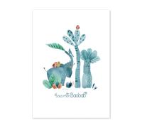 Affiche Eléphant 50x70cm Sous mon baobab Moulin Roty