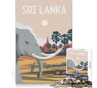 Affiche Éléphant du Sri Lanka, Puzzle de 1000 pièces pour Adultes, Stimule l'agilité cérébrale, Détente et Assemblage sécurisé, Cadeau de Noël Chaleureux (38x26cm)