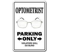 Affiche en métal avec lentilles de contact Optometrist Parking Eye Dr Glasses Doctor 20,3 x 30,5 cm