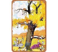 Affiche en métal Calvin and Hobbes Décoration rétro Maison Maison Vintage Affiche en étain 20,3 x 30,5 cm