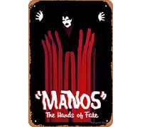 Affiche en métal Manos « The Hands of Fate » - Rétro - Décoration d'intérieur - 30,5 x 20,3 cm
