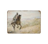 Affiche en métal motif chevaliers templiers - Plaque rétro en métal - Pour desserts, boutique, café, ferme, salon, décoration d'intérieur ou d'extérieur - 20,3 x 30,5 cm