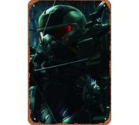 Affiche en métal rétro Crysis 3, Hunter in the Forest - Plaque vintage pour maison, café, bar, pub, magasin, décoration murale - 20,3 x 30,5 cm