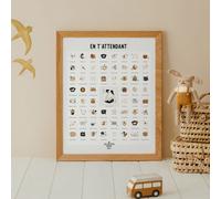 Affiche En t?attendant Originale claire Maman et Papa (40x50 cm)
