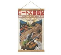 Affiche en tissu Record of Lodoss War Anime Scroll Poster Art en bois DIY Cadre à suspendre pour décoration de chambre Kit cadeau