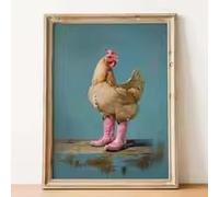 Affiche en toile représentant des bottes en denim rose créatives - Art moderne pour la maison, le bureau, la chambre, le salon, la cuisine - Décoration murale (60x90cm/encadré)