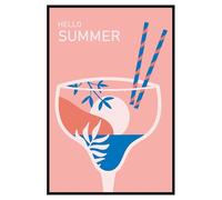 Affiche encadrée Cocktail Hello Summer - Made in France - 40x60