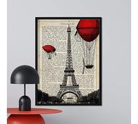 Affiche encadrée Paris, Tour Eiffel, Planches décoratives murales avec cadre