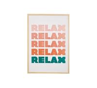Atmosphera - Affiche encadrée Relax - 50 x 70 cm - Corail Orange