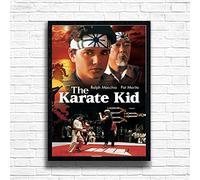 Affiche encadrée The Karate Kid des années 80 - Style vintage - Nostalgique - Format A4 et A3 - Pour décoration de maison, pub, café, bar - Cadre en bois (impression uniquement, A4)