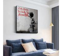 Affiche et impressions de graffitis de rue « Vous n'êtes jamais trop jeune pour rêver grand » Peintures sur toile Art mural pour décoration de salon 70 x 70 cm (28 x 28 pouces) Sans cadre
