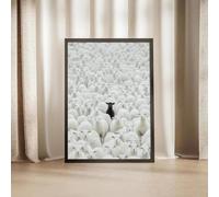 Affiche et impressions sur toile de mouton noir, décoration murale, style rétro classique, imprimés d'animaux, œuvres d'art, décoration de chambre à coucher, 20 x 30 cm, sans cadre