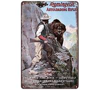 Affiche Étain Chasse À l'ours dans L'Emprise De Remington Plaque Decorative Metallique Décorative Plaque Deco Metal pour Clubs Cadeau Décoration Murale,20X30cm