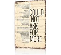 Affiche Étain Paroles De La Chanson « I Could Not Ask for More » Portrait Ver:2 Affiche Poster Plaque Rétro Vintage Plaque Étain Signe Métal Tôle Signe pour Chambre, Café, Maison 20x30cm