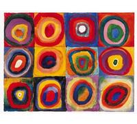 Affiche 'Étude de couleurs carrés' par Wassily Kandinsky - Taille de l'image 80 cm largeur x hauteur 60 cm