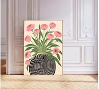 Affiche florale, art mural, impression pastel, peintures de fleurs dans des vases, peintures en couleur, pour la décoration de la maison, cadre 60x90 cm