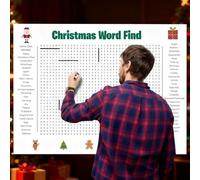 Affiche géante de Mots mêlés de Noël - avec Feutre effaçable, Affiche Murale géante de Mots mêlés for Thanksgiving et Noël, Jeu Mural for Les fêtes de Famille(Christmas)