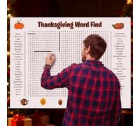Affiche géante de Mots mêlés for Thanksgiving et Noël, Jeu Mural de 50 Mots for Une activité familiale Pendant Les fêtes.(Thanksgiving)