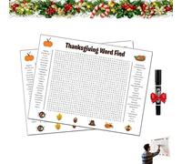 Affiche géante de Mots mêlés pour Thanksgiving, Jeu Mural géant de 91 x 61 cm, Affiche de Mots mêlés de Noël Plus Grande Que Nature, Une expérience Interactive Amusante (01#+01#)