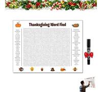 Affiche géante de Mots mêlés pour Thanksgiving, Jeu Mural géant de 91 x 61 cm, Affiche de Mots mêlés de Noël Plus Grande Que Nature, Une expérience Interactive Amusante (01#)