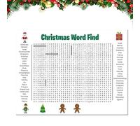 Affiche géante de Recherche de Mots de Thanksgiving, Affiche de Puzzle de Recherche de Mots de Noël Plus Grande Que Nature, activité Interactive de Thanksgiving et de Noël (B*1)