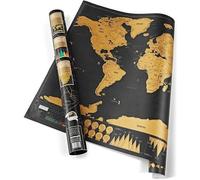 Affiche Gratter Carte du Monde - Deluxe Edition - Noir et Doré - 82.5x59.4cm - Décoration Murale - Voyage