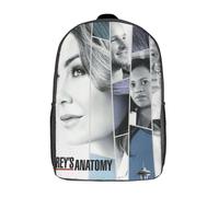Affiche Grey's Anatomy Sacs à dos Sac à dos à bandoulière basique Sac à dos cartable Sac à dos-XTYD1708 Noir