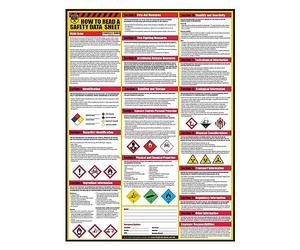 Affiche « How to Read A Safety Data Sheet » (SDS/MSDS) - 61 x 83 cm - Papier enduit UV (poster)