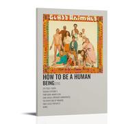 Affiche imperméable How to Be A HUMAN BEING - Motif animaux en verre - Peinture décorative sur toile - Convient pour la décoration de bureau, de chambre à coucher, de salon - Style cadre 60 x 90 cm