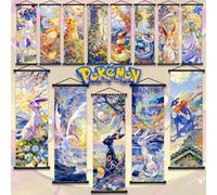 Affiche imprimée Pokémon, décoration murale anime, images Gengar, peinture Charizard, toiles Pikachu, rouleaux suspendus, décoration de chambre à coucher Scroll painting8