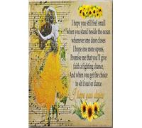 Affiche « J’espère que tu danses » - Décoration murale - Cadeau pour danseur/danseuse - Pendaison de crémaillère - Salon - Amoureux des tournesols - Musique - Toile tendue sur châssis - Impression