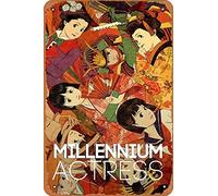 Affiche japonaise Millennium Actress 2001 Satoshi Kon en métal vintage 20,3 x 30,5 cm