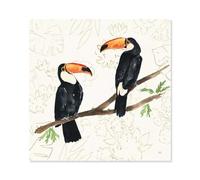 Affiche Joyeux oiseaux tropicaux - Made in France - Affiche seule 50x50