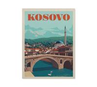 Affiche Kosovo - Europe,Puzzles pour Adultes 1000 Pièces Puzzles pour Adultes pour Enfants Papier Puzzle Adolescents Jeux Éducatifs Anti-Stress Jouet Cadeau(38x26cm)-BL89