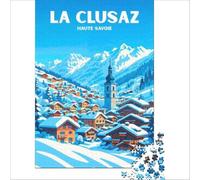 Affiche La Clusaz Ski Alpes Puzzle 1000 pièces | Une décoration parfaite mais amusante et humoristique qui renforce l'amour entre les couples 38x26cm