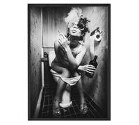 Affiche - LA FRENCH TOUCH - Femme sur les toilettes - Papier épais 250g/m2 - Format A1 - Éthique et durable