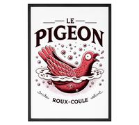 Affiche Le pigeon roux-coule - Made In France - Tableau décoration murale - Cadeau Animaux Anniversaire Humour original rigolo (A4 (21 x 29,7 cm), Sans cadre)