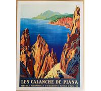 AFFICHE / Les Callanches de Piana - La Corse/Roger Broders 1925-30x40cm Poster
