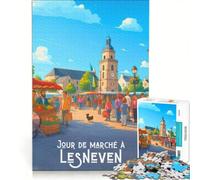 Affiche Lesneven Puzzle 1000 pièces | Jeu familial Chaque pièce est unique Renforcez l'amour entre les couples. 75x50cm