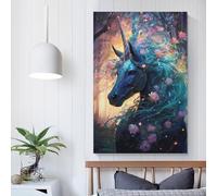 Affiche Licorne et Forêt Magique, Art Mural, Peinture, Impression sur Toile, Décoration de Chambre, Cadeaux pour Enfants, 40x60 cm