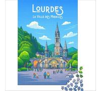 Affiche Lourdes Puzzles 1000 pièces pour Adultes | puzzle avec un design de forêt paisible pour les fans de nature une image apaisante à compléter un jour de repos50x75cm