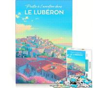 Affiche Luberon Puzzle 1000 pièces | 38x52cm Assemblage de patrons Liste de souhaits avec le Père Noël Vacances anti-stress à la maison Tuer le temps