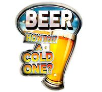 Affiche lumineux Vintage enseigne Métallique, artisanat accessoires décoration Maison (How'bout a Cold One?)