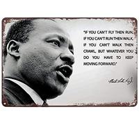 Affiche Martin Luther King Jr. (MLK) Continuez d'avancer », plaque décorative vintage en métal, 20x30cm, pour la maison, un bar, un pub, un club ou un café.