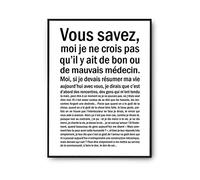 Affiche Médecin Bon ou Mauvais | Poster Tableau Métier Humour fond blanc pour décoration murale qualité papier Premium A2