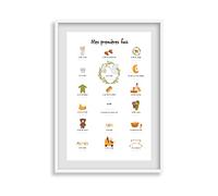 Affiche Mes premières fois boho pour dater les premiers pas, le premier mot de bébé- Décoration chambre - cadeau naissance jeunes parents maman papa (A3 (29,7x42cm)- Tableau décoration murale