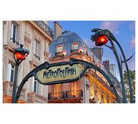 Affiche Metro et façades parisiennes - 60x40cm - Made in France - Made in France - 60x40