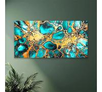 Affiche moderne abstraite verte et bleue, art mural abstrait vert, toile imprimée, décoration murale, cadre 30 x 60 cm