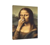 Affiche Mona Lisa - Humour fantaisiste Décoration d'intérieur | Peinture murale de salle de bain | Décoration murale intérieure pour Restaurant, hôtel, chambre à coucher, dortoir, appartement, parfait