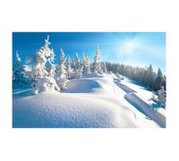 Affiche montagne trace dans la neige fraiche , 60x40cm - made in France